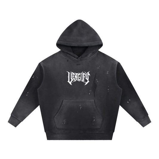 VENGIFY VINTAGE WASHED FRAYED HOODIE