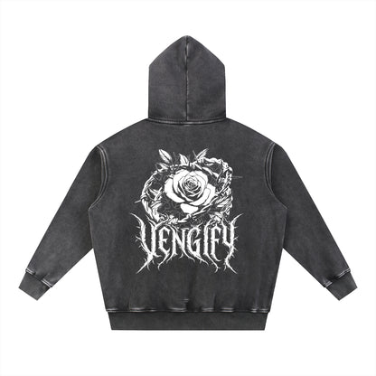 VENGIFY (ROSE COLLECTION) SNOW WASH FLEECE OVERSIZE HOODIE