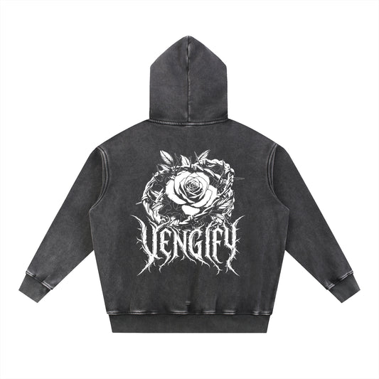 VENGIFY (ROSE COLLECTION) SNOW WASH FLEECE OVERSIZE HOODIE