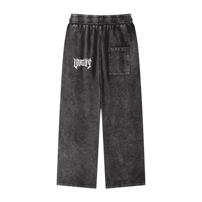 Snow Washed Straight Leg Pants