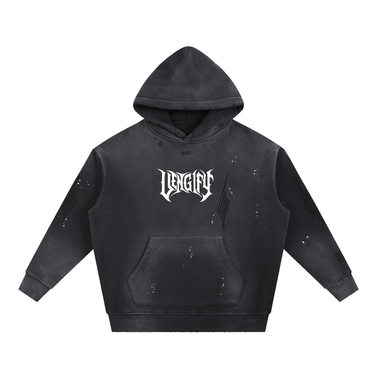 VENGIFY VINTAGE WASHED FRAYED HOODIE