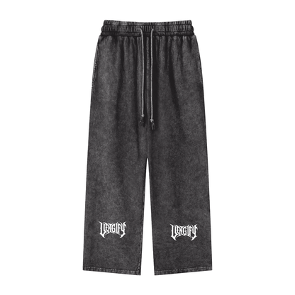Snow Washed Straight Leg Pants