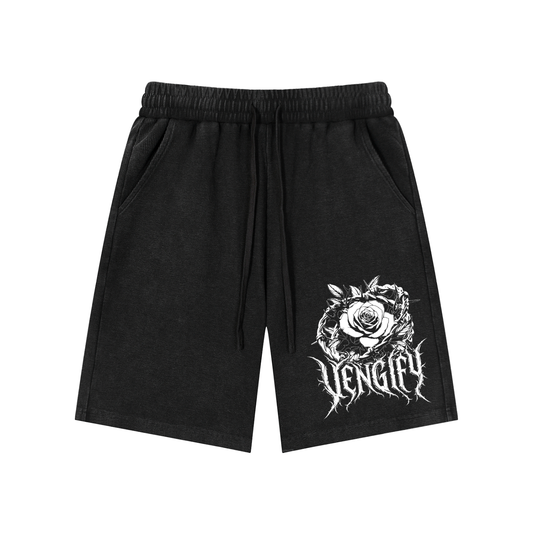 VENGIFY (ROSE COLLECTION) MINERAL WASH WAFFLE KNIT SHORTS