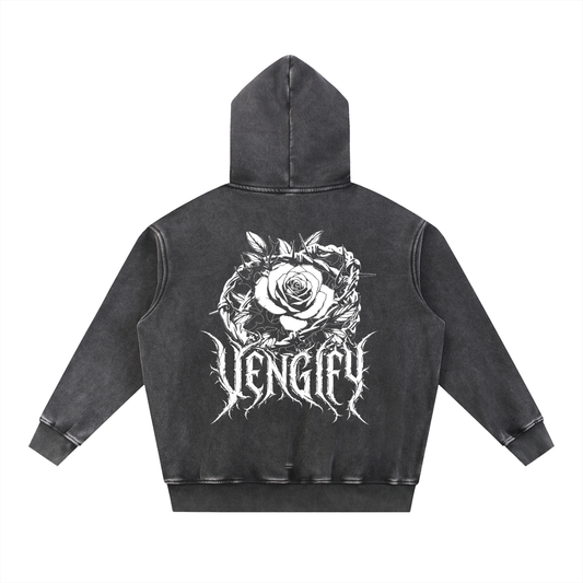 VENGIFY (ROSE COLLECTION) SNOW WASH FLEECE OVERSIZE HOODIE